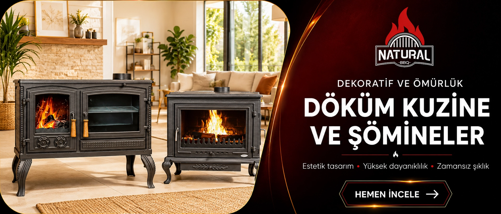 Kayseri Döküm Kuzine Şömine Barbekü